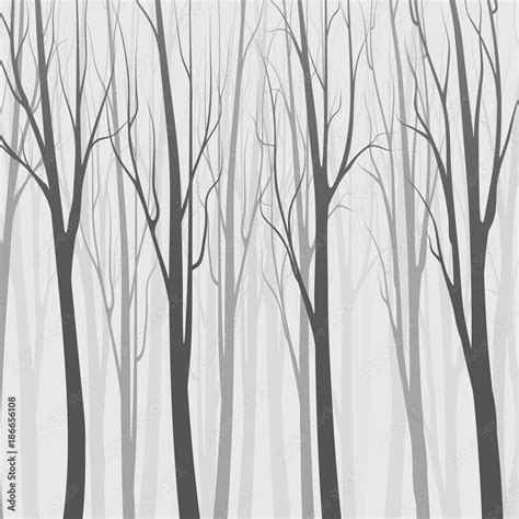 Background with forest, trees silhouette. Vector illustration. Stock Vector | Adobe Stock