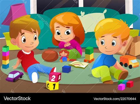 Kids Sharing Toys Illustrations Royaltyfree Vector