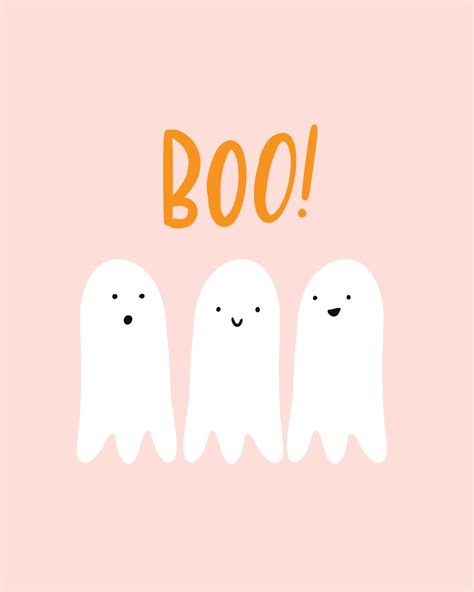 Cute Ghost Halloween Printable, Pink Ghost Halloween Art, Boo Sign, Cute Halloween, Ghost Decor ...