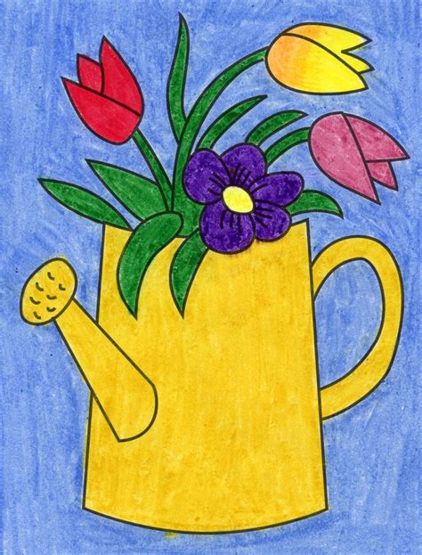 How to Draw a Bouquet of Spring Flowers · Art Projects for Kids Oil Pastel Drawings Easy, Easy ...