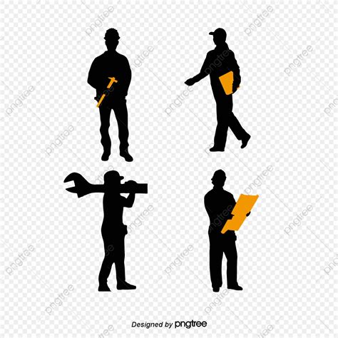 Construction Worker Silhouette Vector at Vectorified.com | Collection of Construction Worker ...