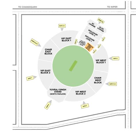 Mohali Stadium Map