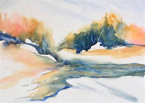 Wall Art Landscape Watercolor Painting by NancyKnightArt on Etsy