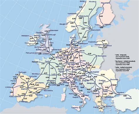 Euro Rail Route Map