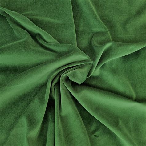 Bottle Green Cotton Velvet Fabric | Dressmaking Fabrics - Green Material