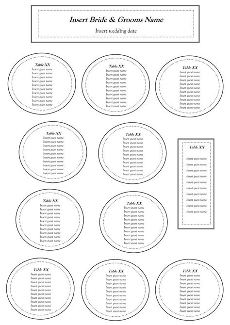 Free Table Seating Chart Template | Wedding table seating chart, Seating chart wedding template ...