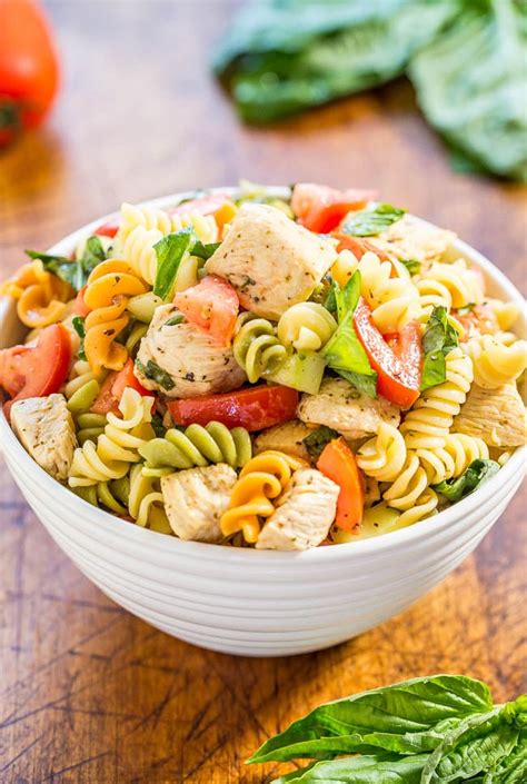 Italian Chicken Pasta Salad (Homemade Dressing) - Averie Cooks