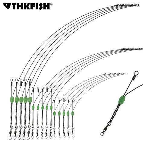 THKFISH Fishing Rigs Leaders, 10Pcs Saltwater 32cm 12cm Stainless steel Freshwater Fishing Lure ...