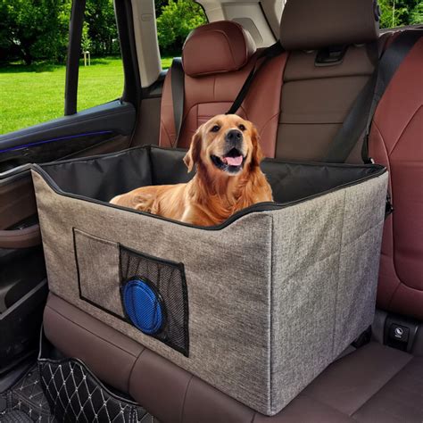 Pet Car Seat, Dog Car Booster Seat for Medium to Large Dogs with 2 Tethers, Take 2 Seats, Dog ...