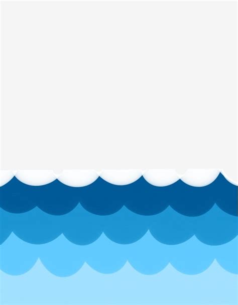 Blue Ocean Wave PNG Picture, Flat Wind Cartoon Blue Ocean Wave, Cartoon Sea Waves, Summer Surf ...