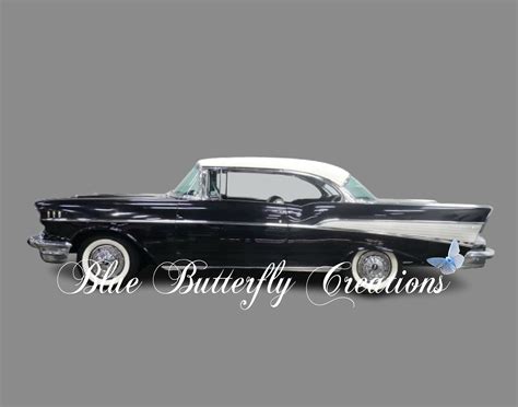 1957 Chevy Bel Air Digital PNG, Chevy Classic Car PNG, Antique Chevy PNG, Black Vintage Chevy ...