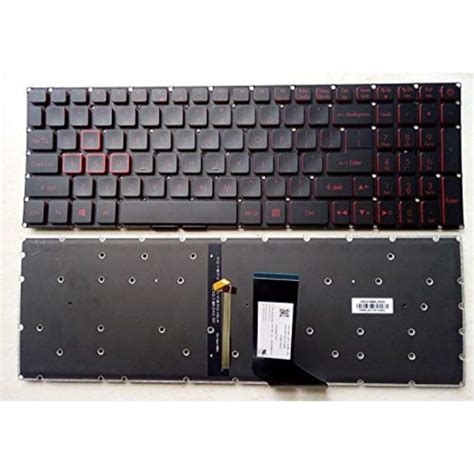 new us black english backlit laptop keyboard (without palmrest) replacement for acer nitro 5 ...