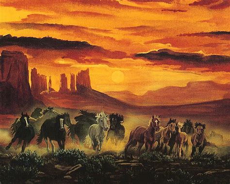 Wild Horses Painting by Tim Joyner