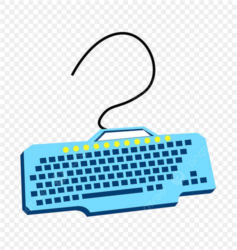 Keyboard Cartoon Clipart Hd PNG, Blue Keyboard Cartoon Illustration, Blue Keyboard, Beautiful ...