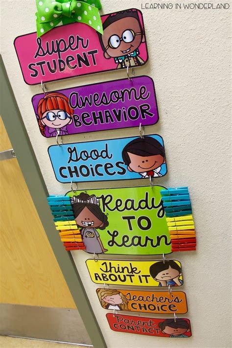 a bulletin board hanging on the side of a wall with school name tags attached to it