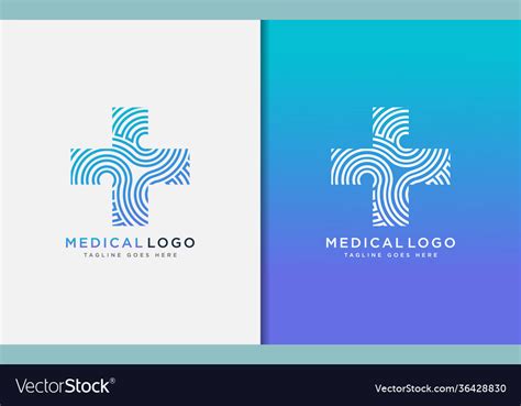 Blue medical care logo design modern medical Vector Image