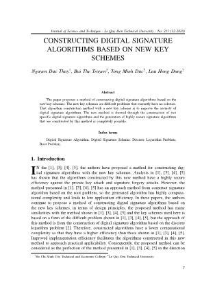 Constructing digital signature algorithms based on new key schemes