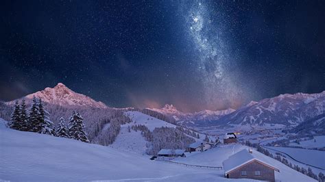 Winter Night Sky HD Wallpapers - Top Free Winter Night Sky HD Backgrounds - WallpaperAccess