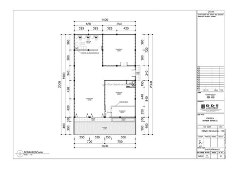 Denah Gambar Desain Gudang 1 Lantai 14×23 2 | Gambar Desain Arsitek