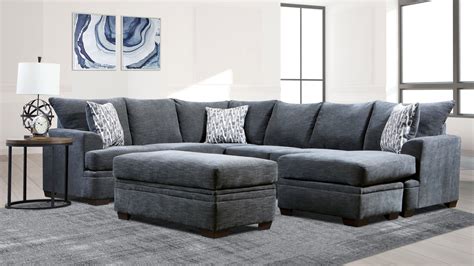 Aden Sectional Sofa with Chaise - Gray | Home Furniture