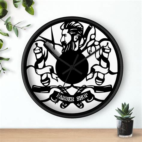 Barber Shop Wall Clock Barber Decor Cut in Style - Etsy