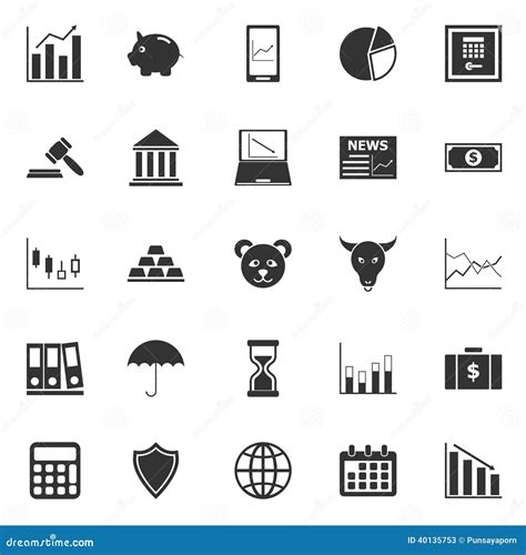 Stock Market Icons on White Background Stock Vector - Illustration of ...