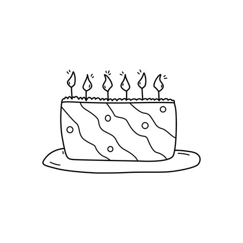 Premium Vector | Hand drawn cake with candles doodle style vector illustration