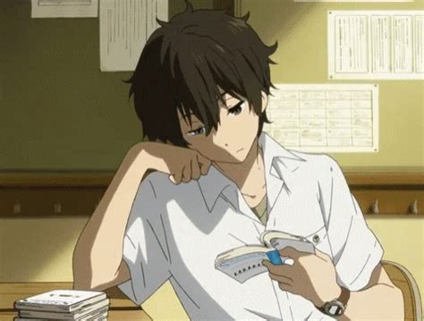 Anime Houtarou GIF - Anime Houtarou Reading - Discover & Share GIFs