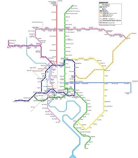 About BTS Bangkok Thailand Airport Map: Detail Bangkok BTS Skytrain Route Map for Visitor