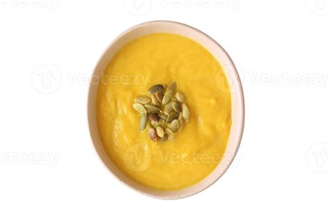 Beige bowl with pumpkin soup isolated on a transparent background 21332975 PNG