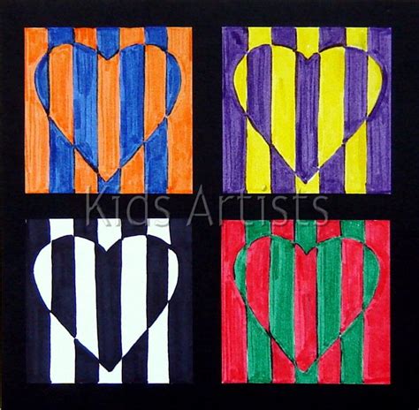 Kids Artists: Op art in complementary colours