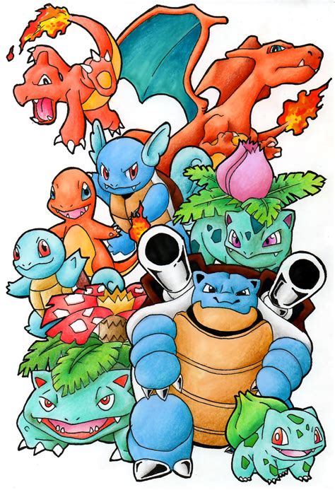 Pokemon - Starters Gen1 by Arelle28 on DeviantArt