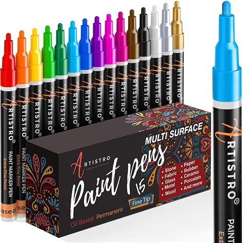 ARTISTRO Fine Tip Permanent Oil Based Paint Markers Pens -Set of 15 : Amazon.in: Home & Kitchen