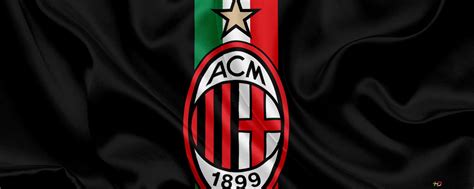 AC Milan logo on red green white and black background 2K wallpaper download