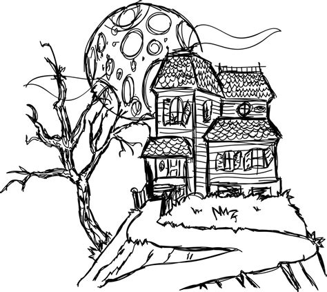 Free Printable Haunted House Coloring Pages For Kids