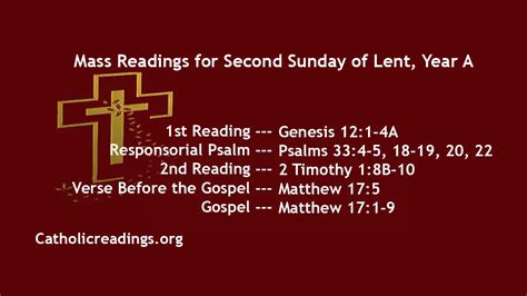 Sunday Mass Readings for March 5 2023 - 2nd Sunday of Lent - Homily