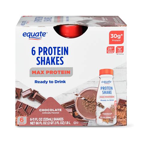 Equate Max Protein Shakes, Chocolate, 30g Protein, 6 Count - Walmart.com - Walmart.com