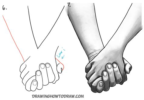 How to Draw Holding Hands with Easy Step by Step Drawing Tutorial - How to Draw Step by Step ...