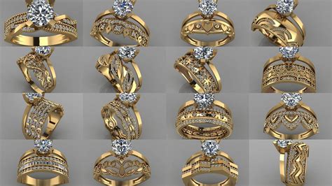 GC GOLD TW- Diamond gold wedding ring 3D Model Collection | CGTrader