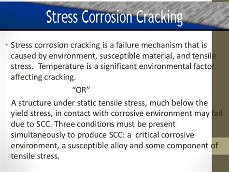 Stress corrosion cracking