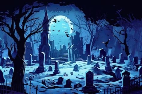 Premium AI Image | Halloween Graveyard