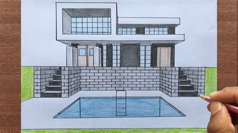 How To Draw A House In 1 Point Perspective - How to Draw a House in 1-Point Perspective ...