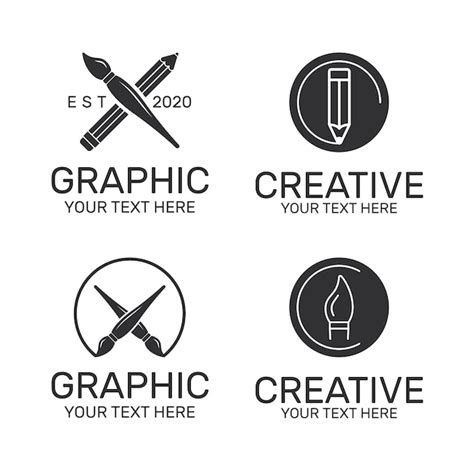 Free Vector | Flat graphic designer logo collection