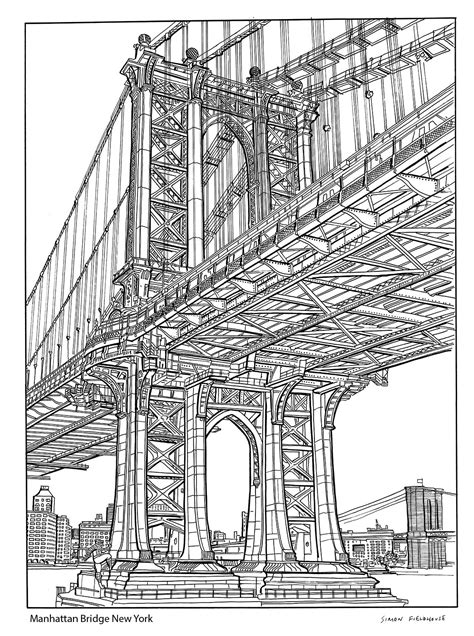 Manhattan Bridge Drawing at PaintingValley.com | Explore collection of Manhattan Bridge Drawing