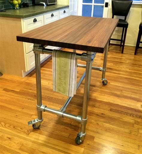 Butcher Block Rolling Kitchen Island Helps You Entertain Your Guests | Simplified Building