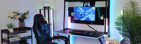 Elecwish RGB LED Gaming Desk With Pegboard X-001 [Deal Price $99]