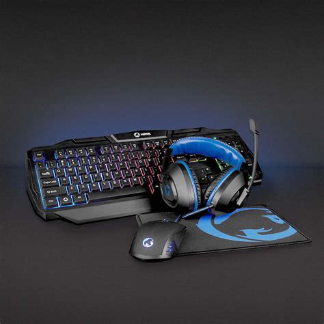 Gaming Combo Kit | 4-in-1 | Keyboard, Headset, Mouse and Mouse Pad | Black / Blue | QWERTY | IT ...