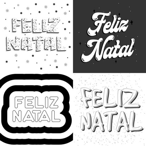 Four Brazilian Portuguese Merry Christmas vector. Translation - Merry Christmas 5871265 Vector ...