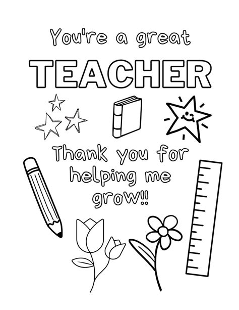 Teacher Appreciation Coloring Pages - (Free Printables)