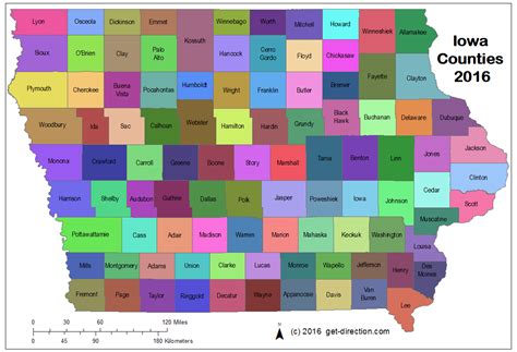 Map of Iowa Counties